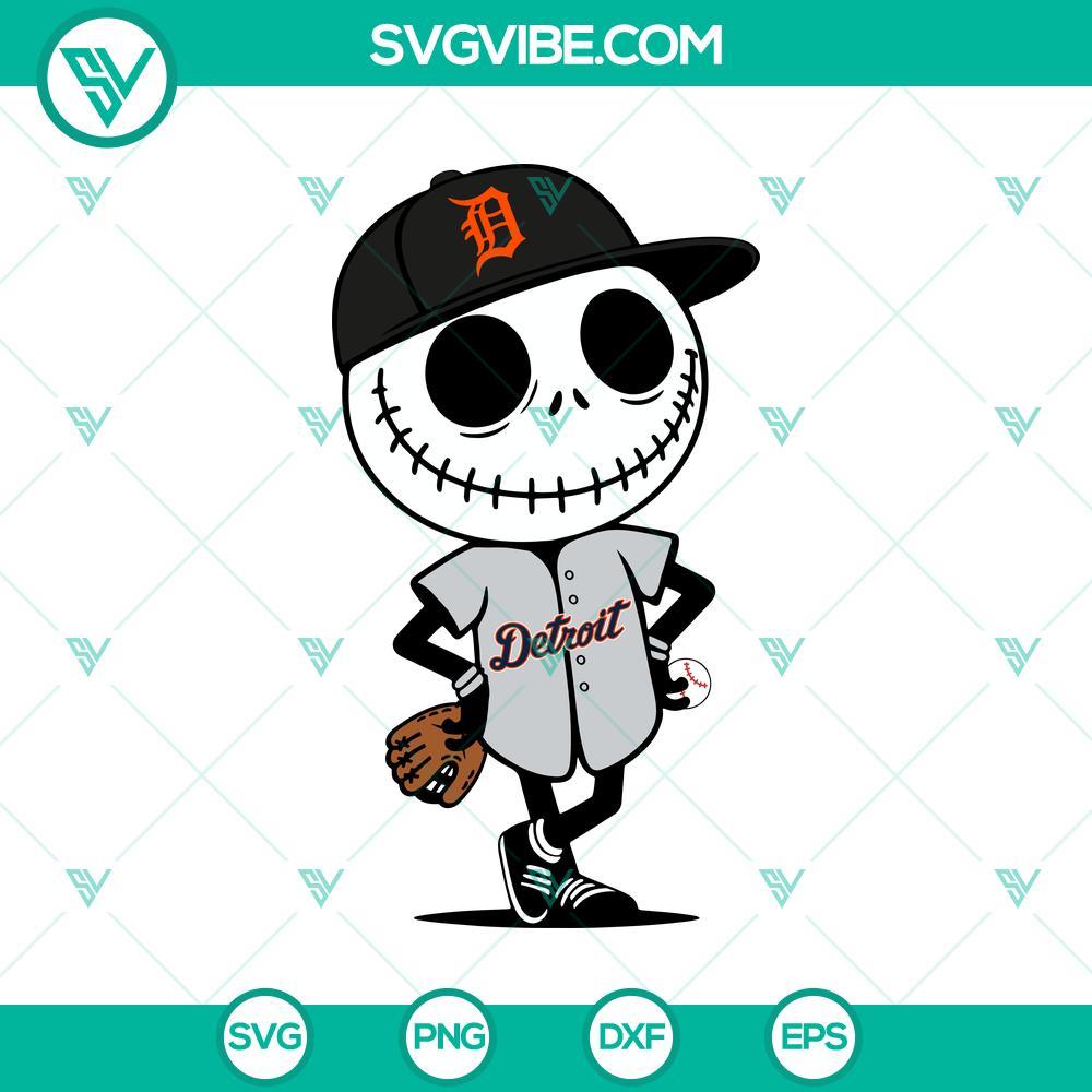 detroit tigers jack skellington halloween baseball svg png mockup