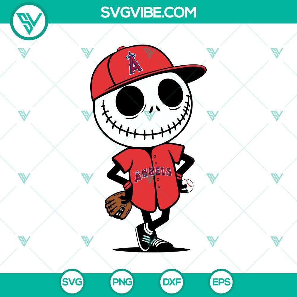 jack skellington la angels baseball halloween svg png mockup