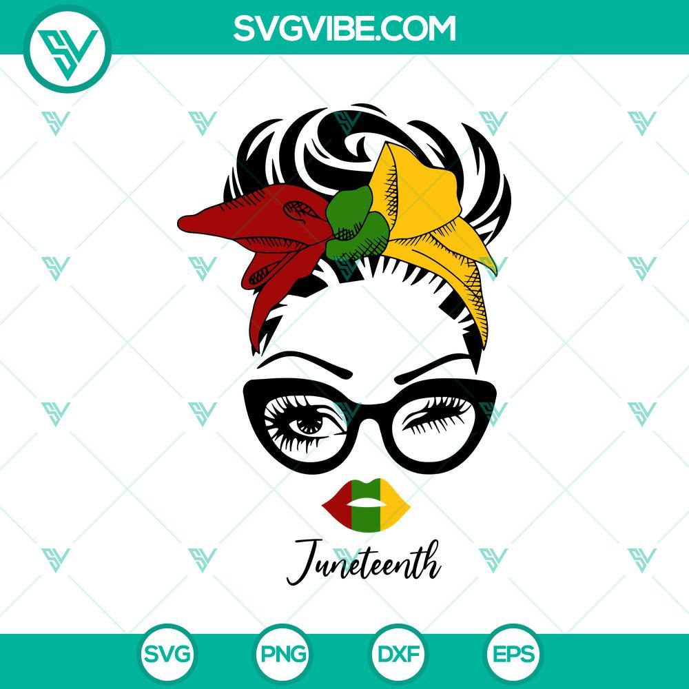 juneteenth girl with bandana sunglasses svg png file mockup