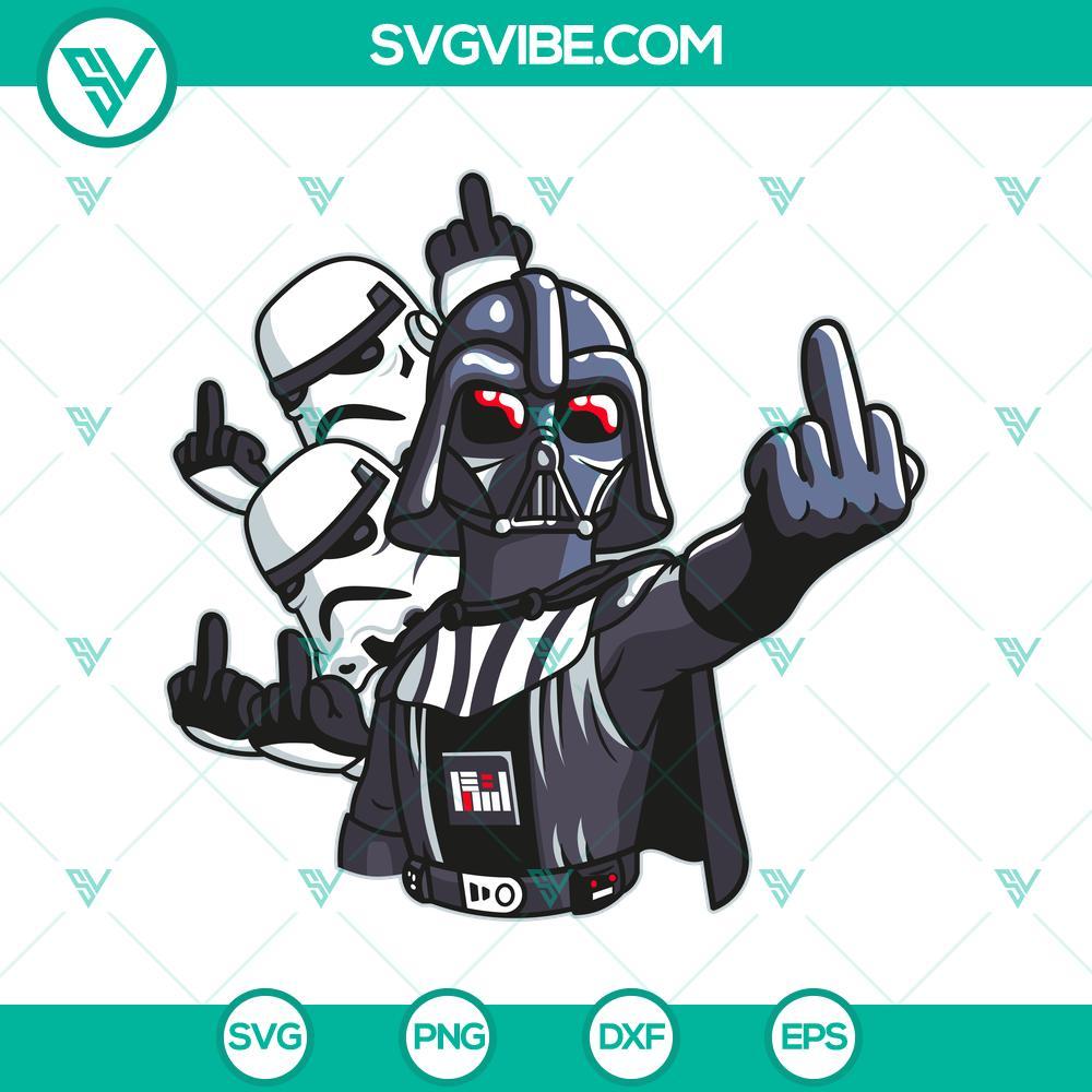 star wars darth vader troopers middle finger svg png mockup