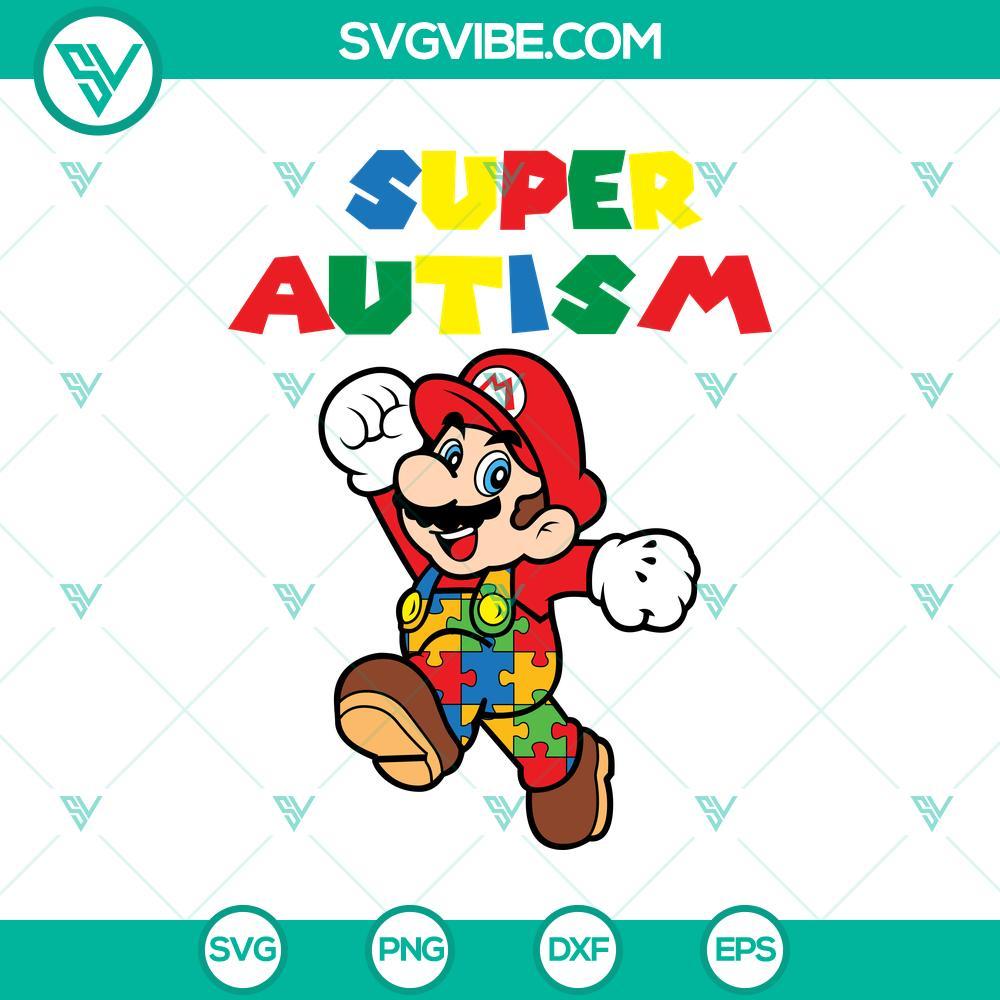 super mario autism awareness svg png autism support svg mockup