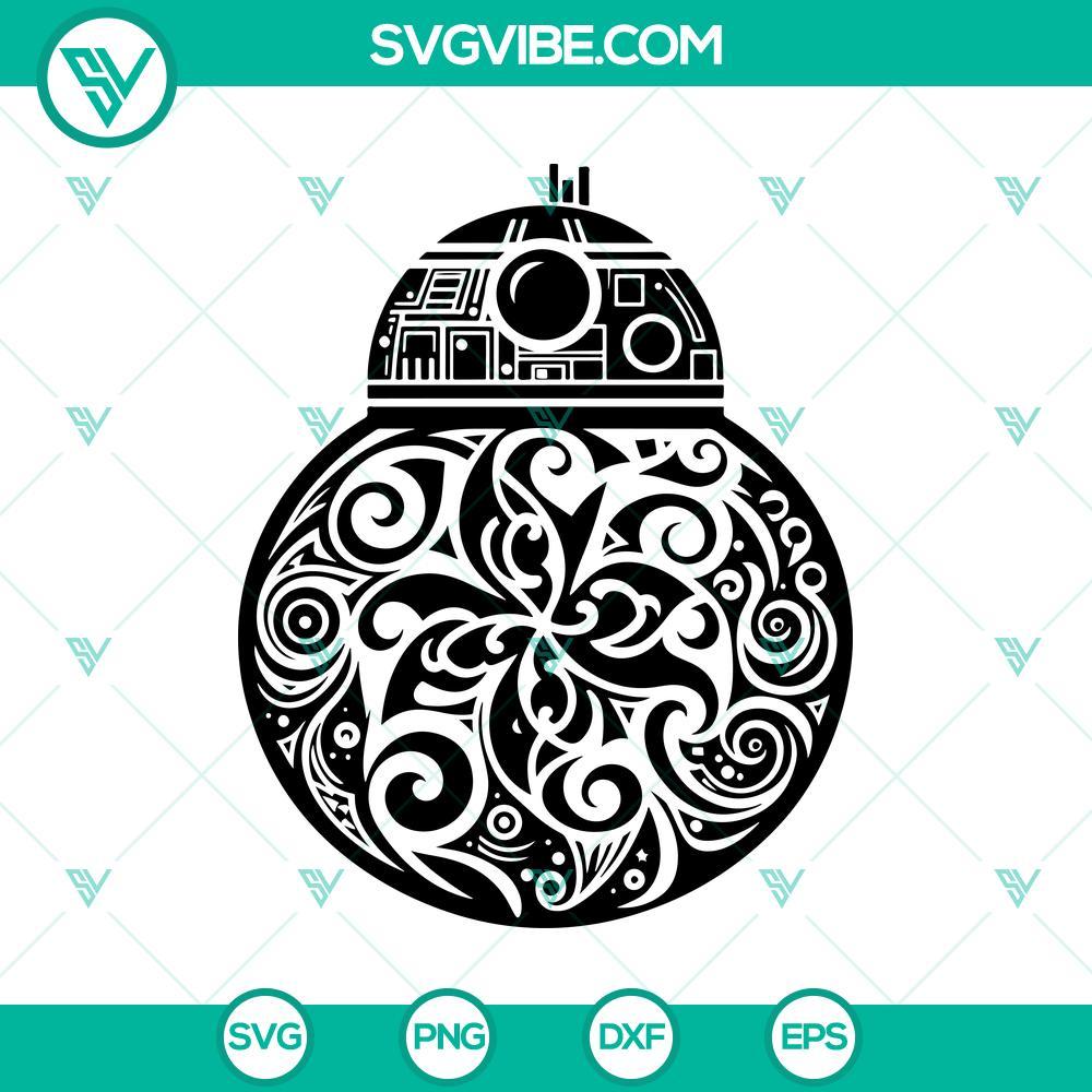 bb 8 droid mandala svg star wars bb8 vector file mockup