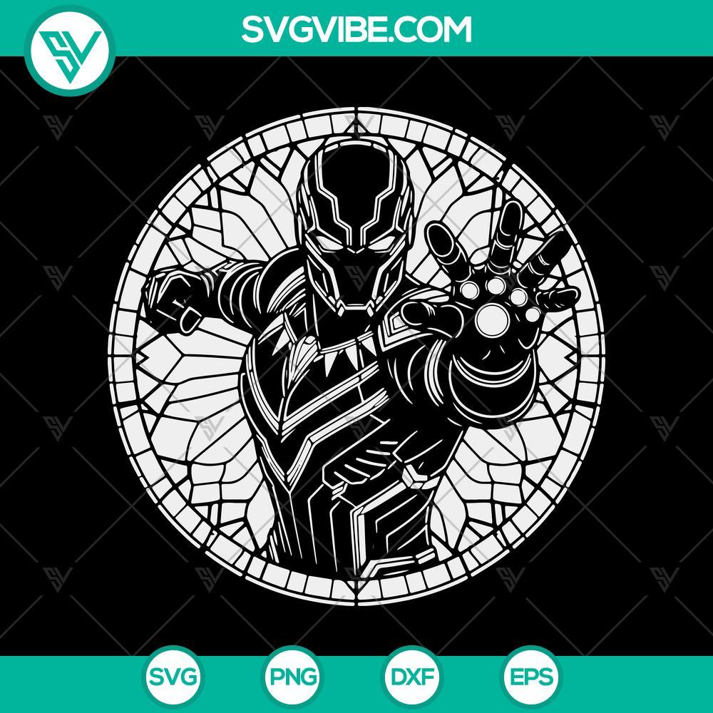 marvel black panthers svg stained glass design mockup