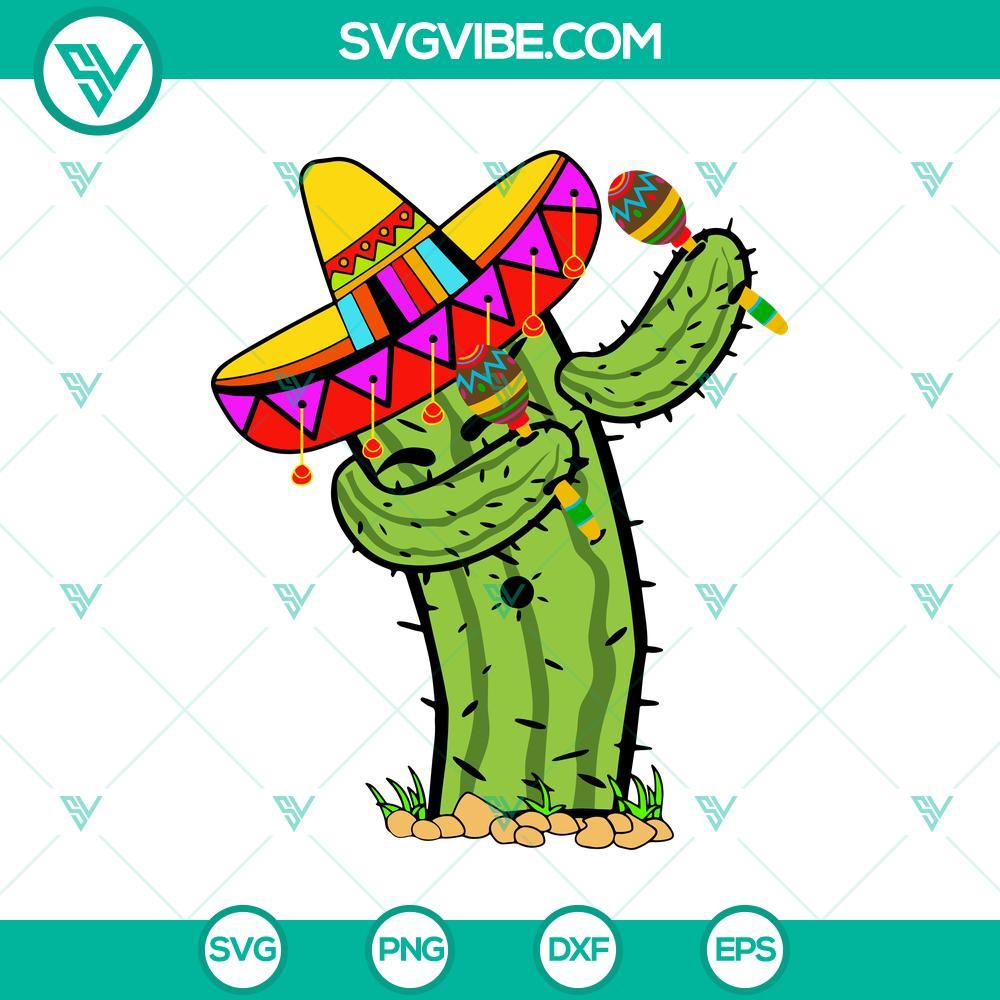 cinco de mayo dabbing cactus svg mockup