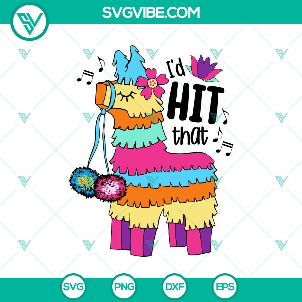 funny llama cinco de mayo pinata svg design mockup