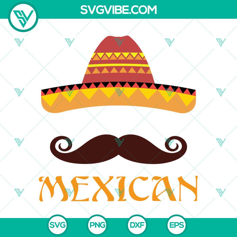 mexican hat cinco de mayo mustache svg pack mockup