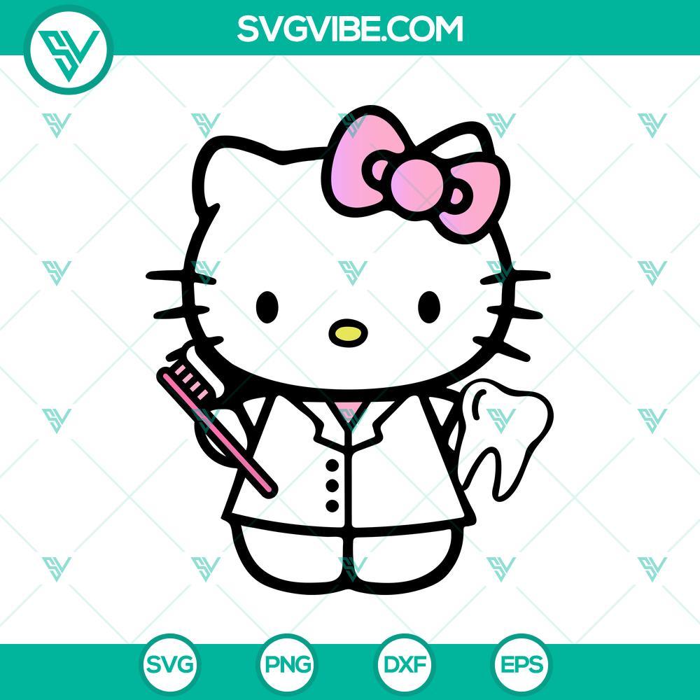 hello kitty dental svg tooth dentist png cut files mockup