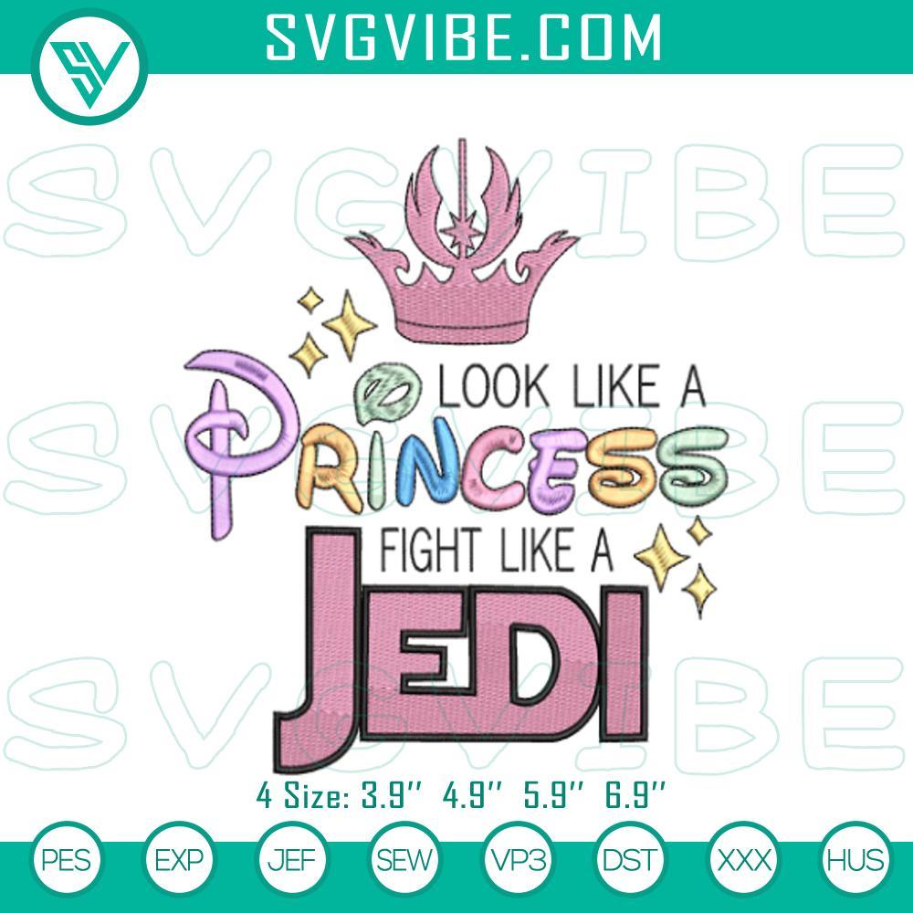 star wars jedi princess look fight embroidery patterns mockup