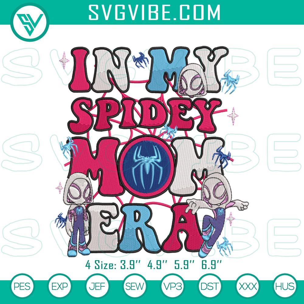 spidey mom era gwen stacy embroidery design files mockup