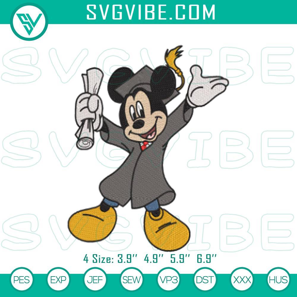 mickey grad cap embroidery pattern mockup