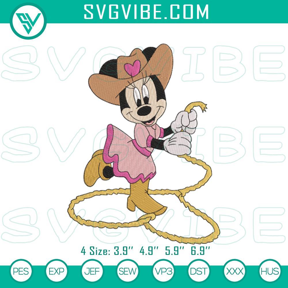 cowgirl minnie embroidery design patterns mockup