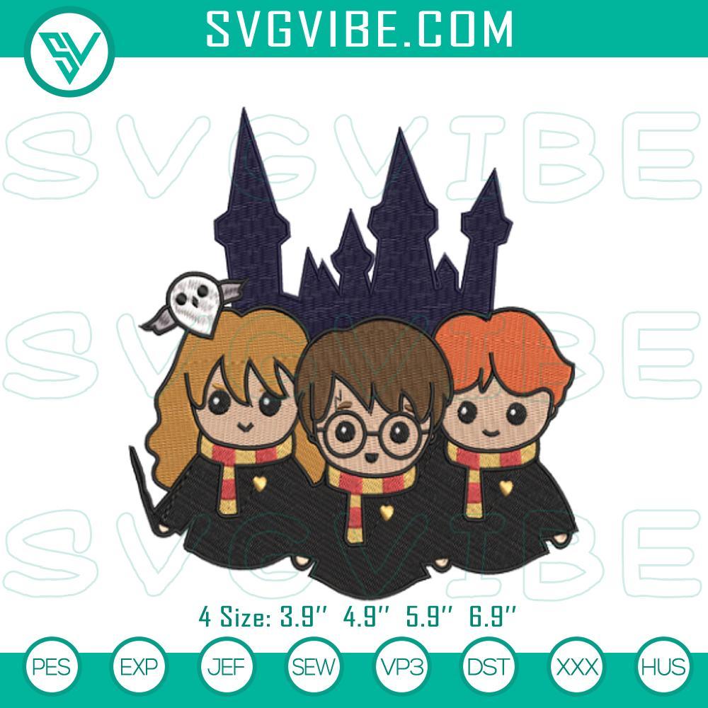 harry potter chibi friends embroidery patterns mockup