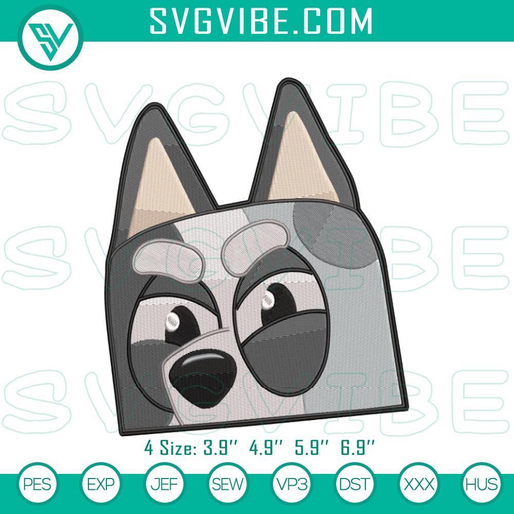 bluey muffin heeler digital embroidery patterns mockup