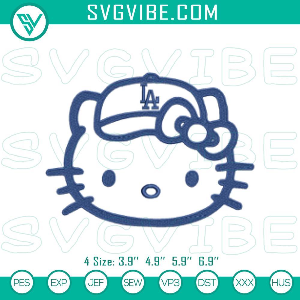 la dodgers hello kitty embroidery files mockup