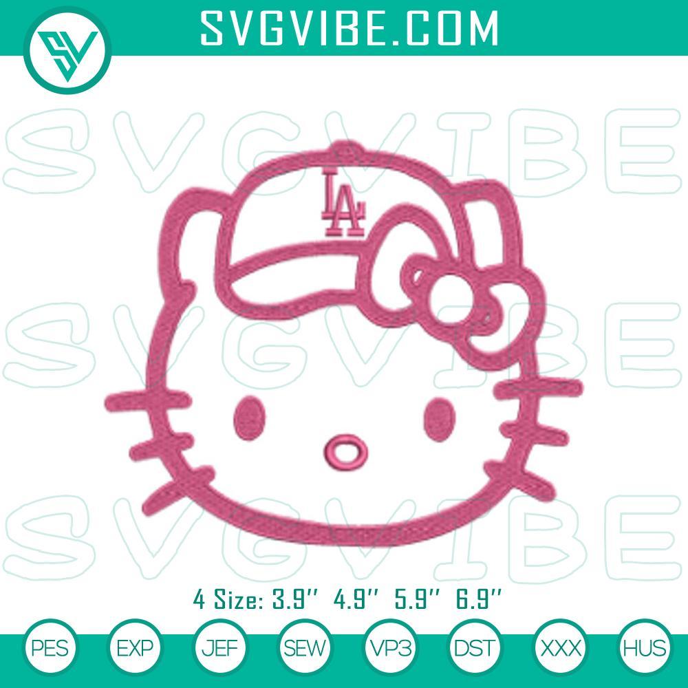 hello kitty pink la dodgers embroidery patterns mockup