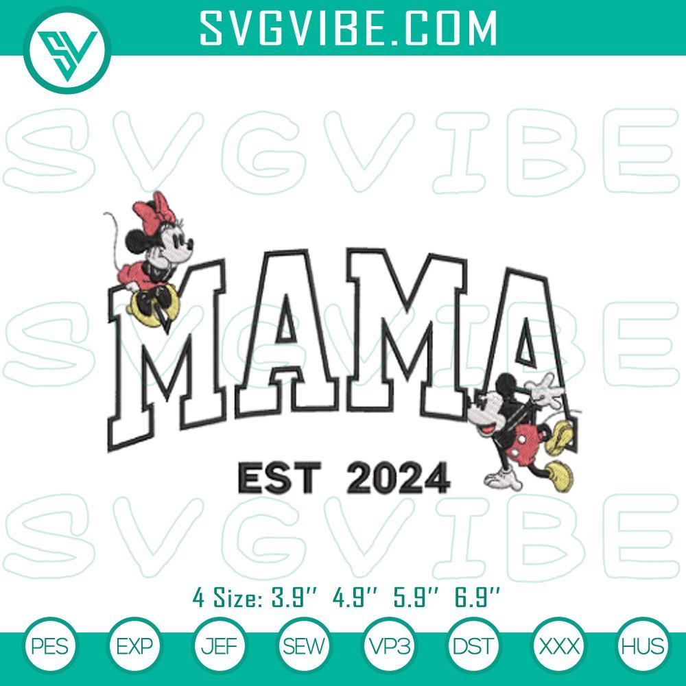 mickey minnie 2024 mama embroidery pattern est mama 2024 files mockup