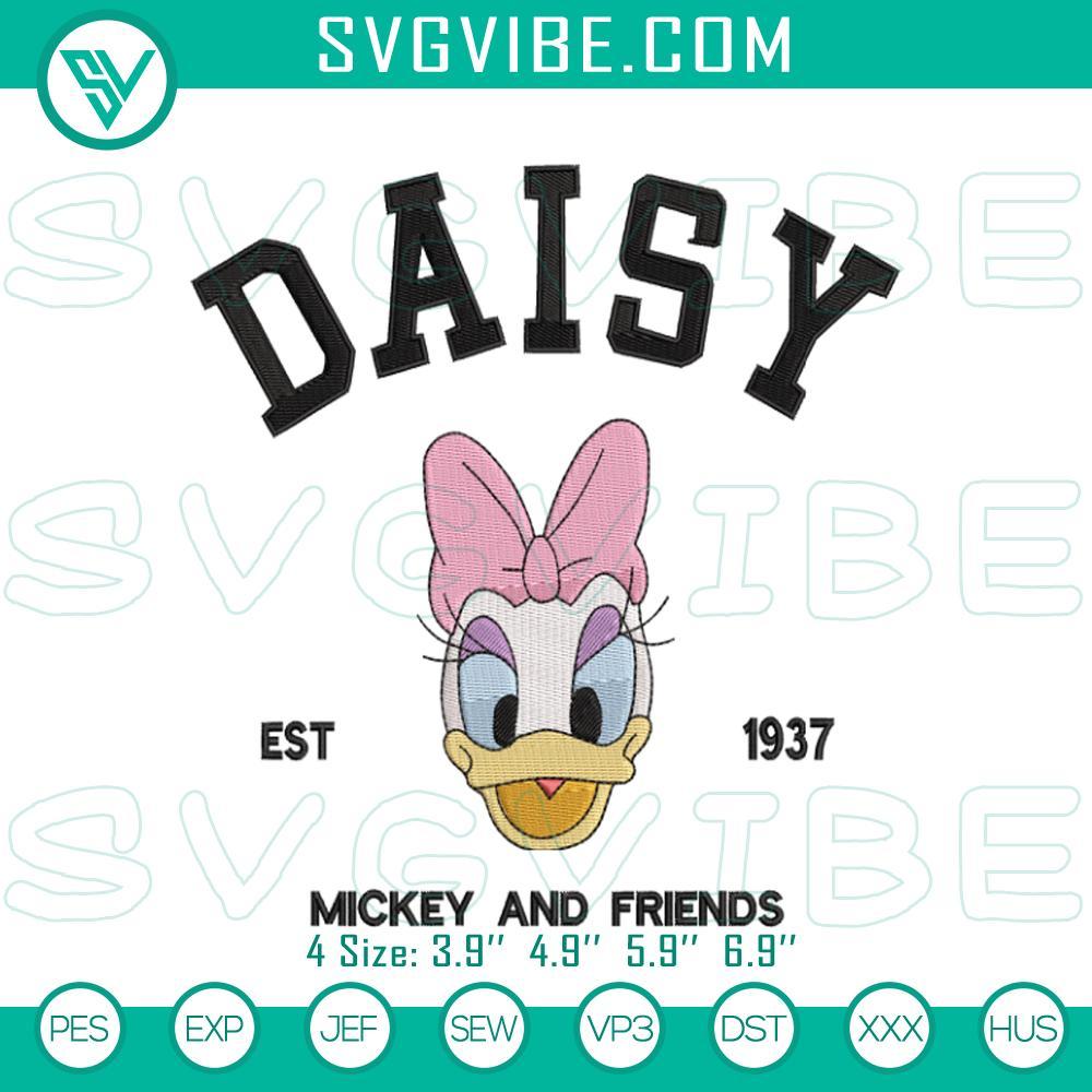 daisy duck embroidery pattern files mockup