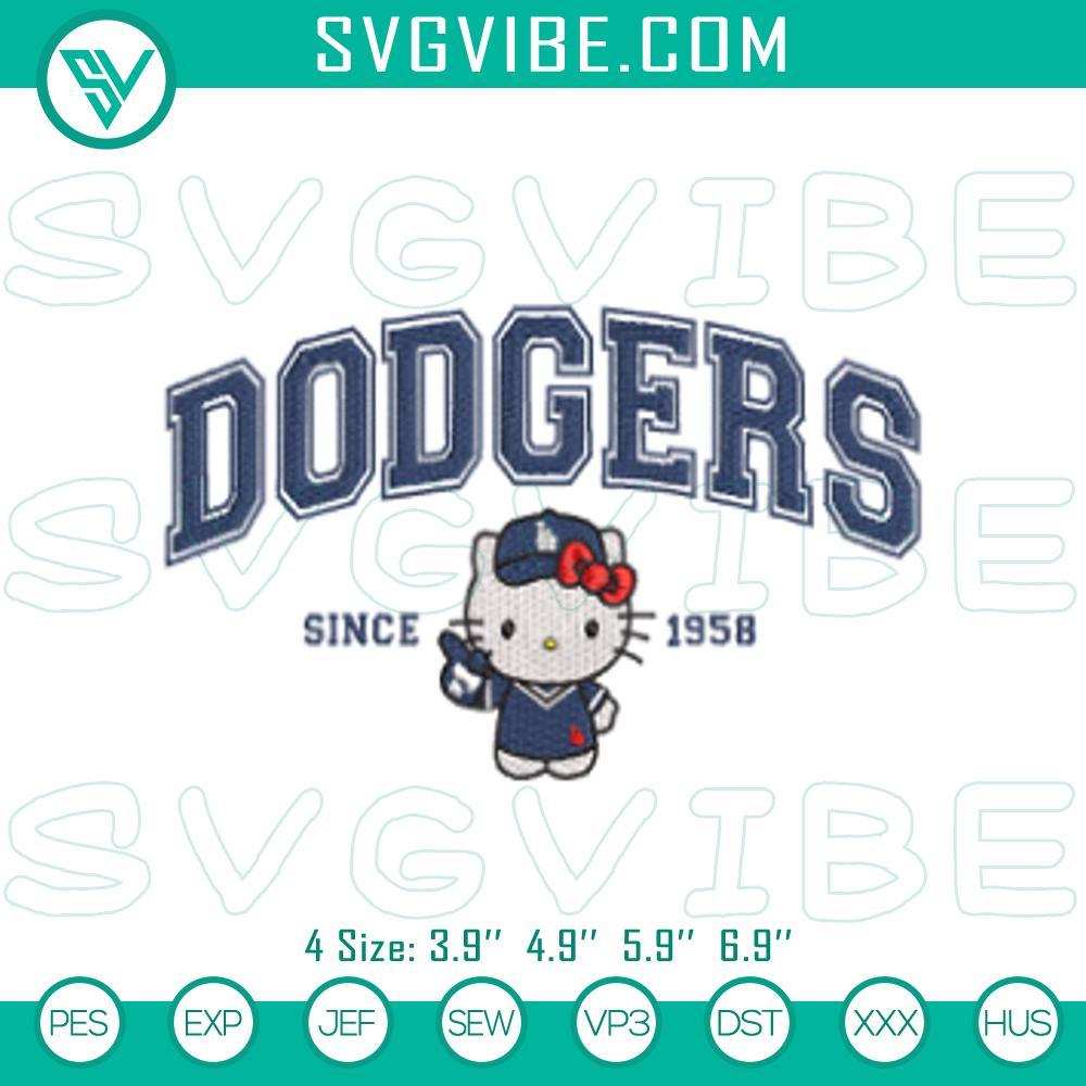 hello kitty la dodgers embroidery pattern files mockup