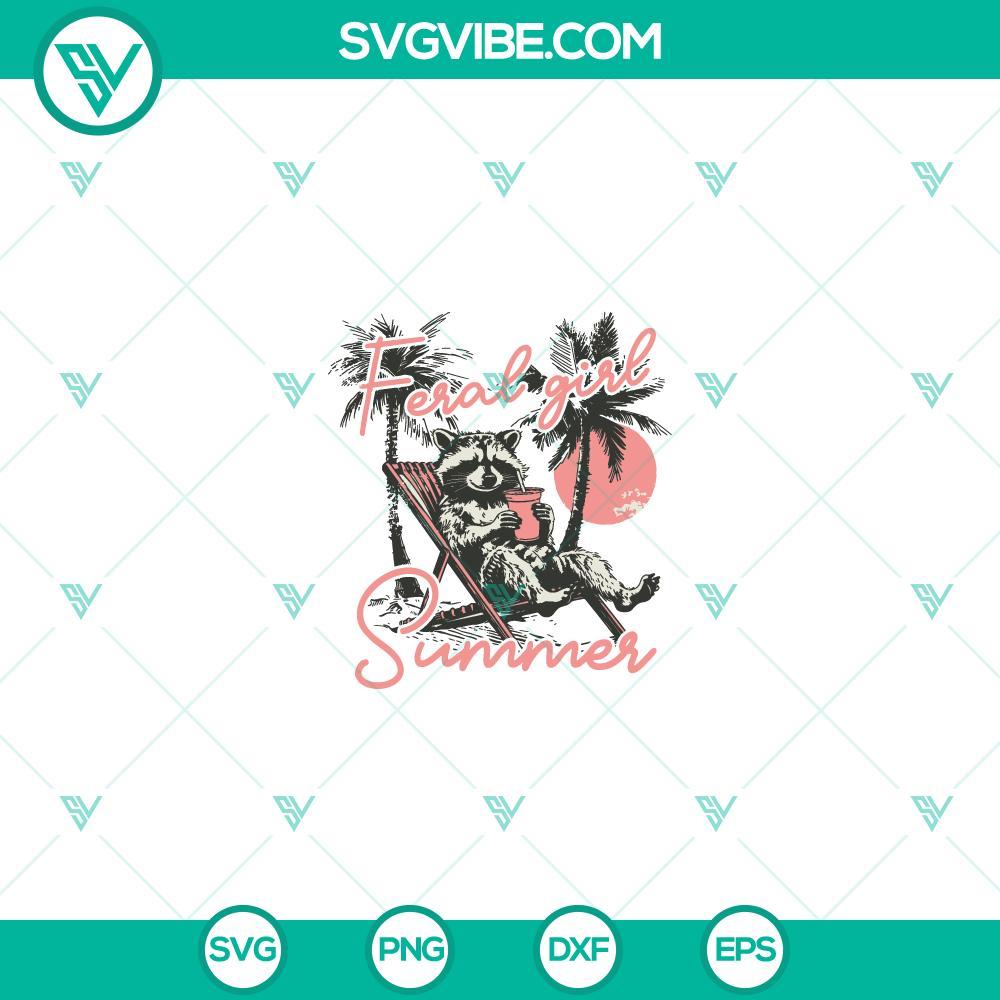 feral girl summer svg funny raccoon svg mockup