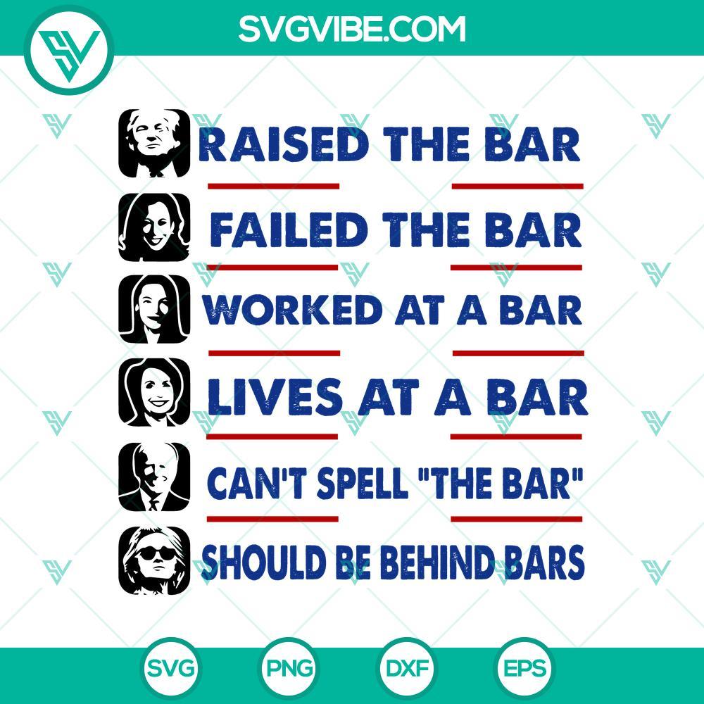 trump raised the bar harris failed svg cricut funny republican women s png cricut mockup