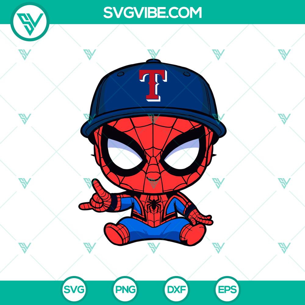 baby spiderman baseball texas rangers