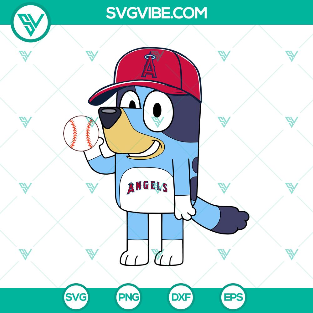 bluey los angeles angels baseball team svg