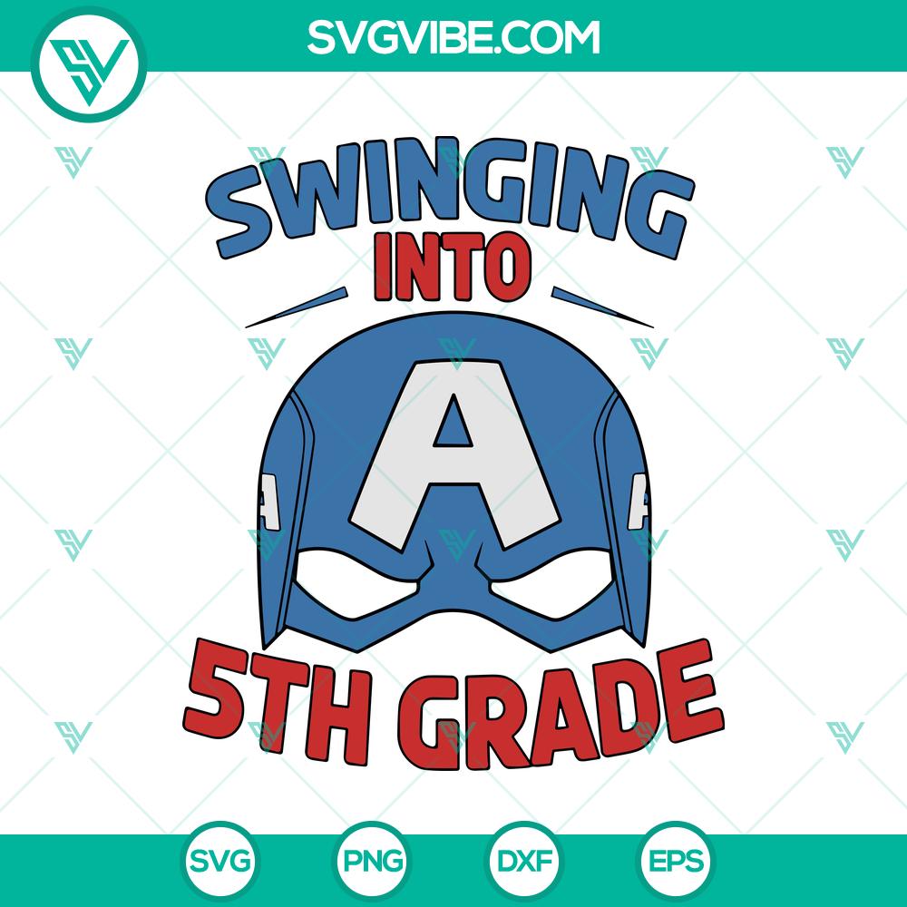 captain america swinging into 5th grade svg