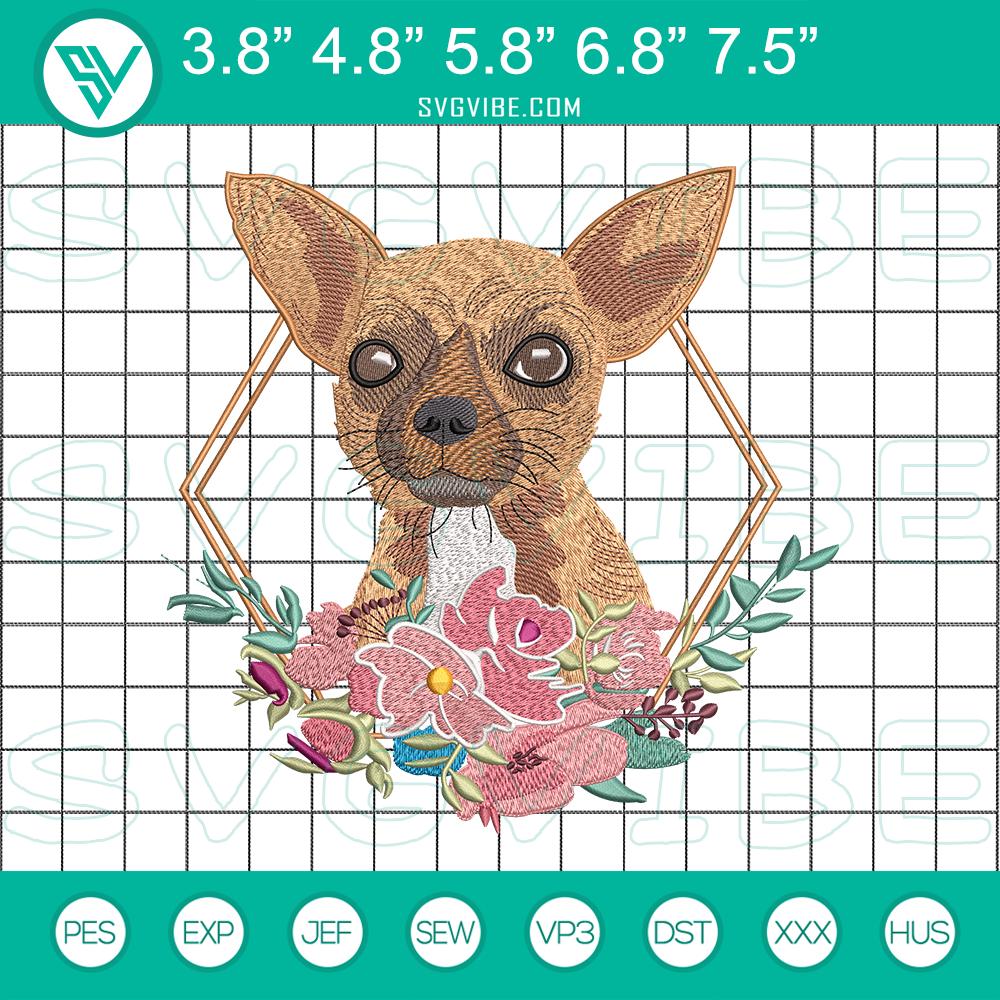 chihuahua head embroidery design