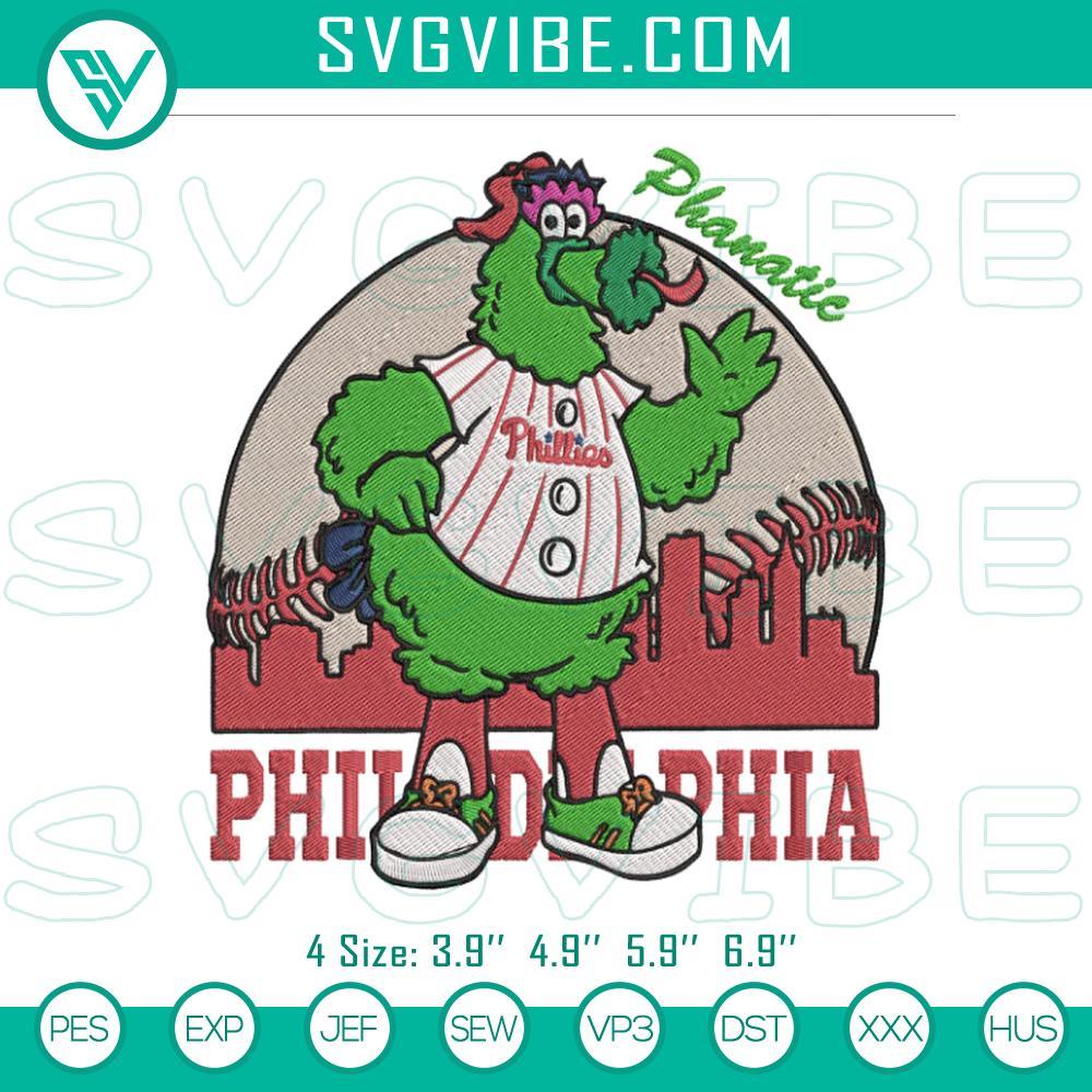 philadelphia phillies phillie phanatic embroidery design files mockup