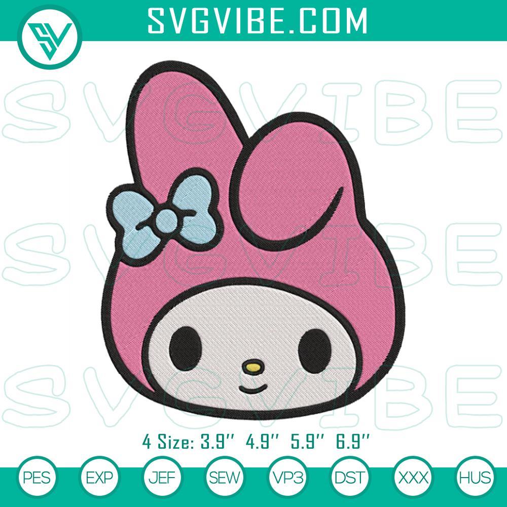 my melody face embroidery design files mockup