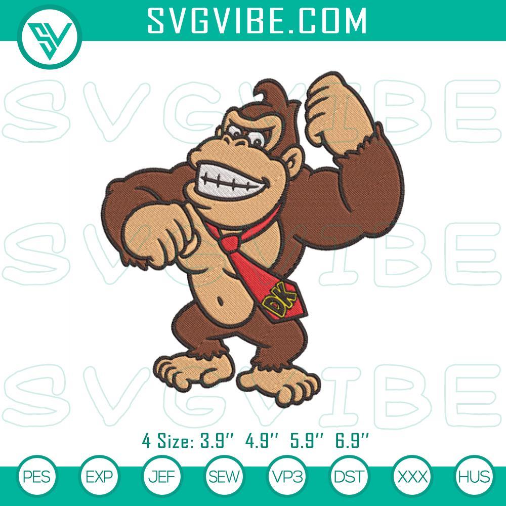 donkey kong machine embroidery design file mockup