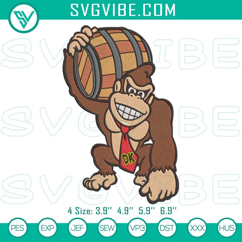 donkey kong monkey embroidery design files mockup