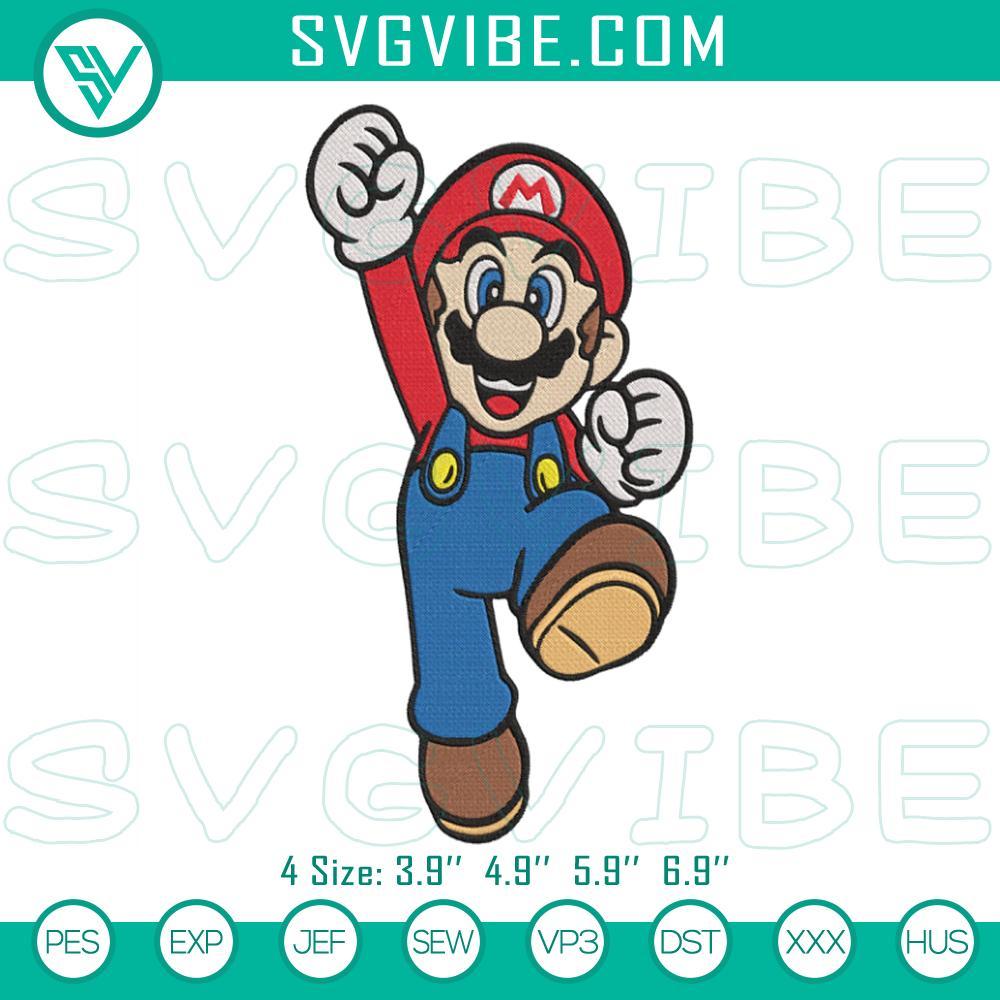 super mario bros jumping embroidery design files mockup