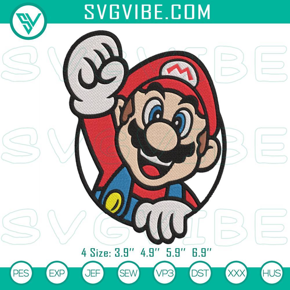 super mario embroidery design files mockup