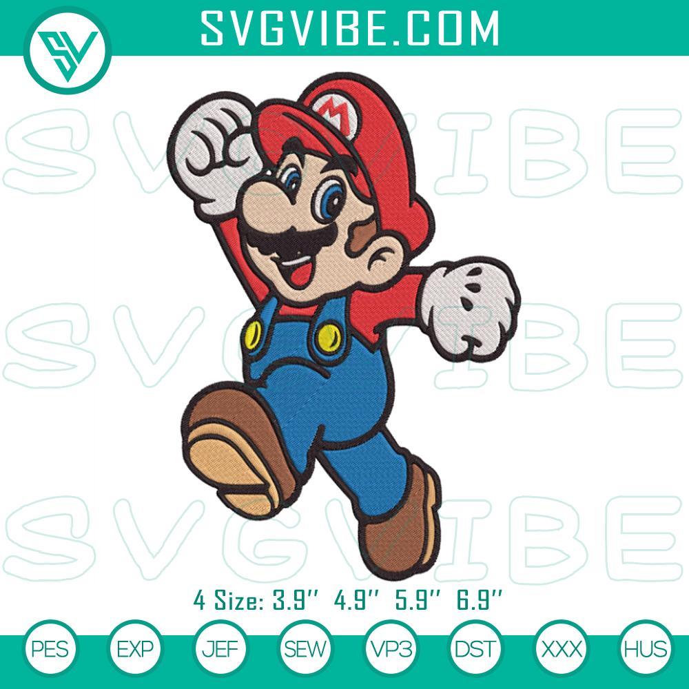 super mario machine embroidery design file mockup