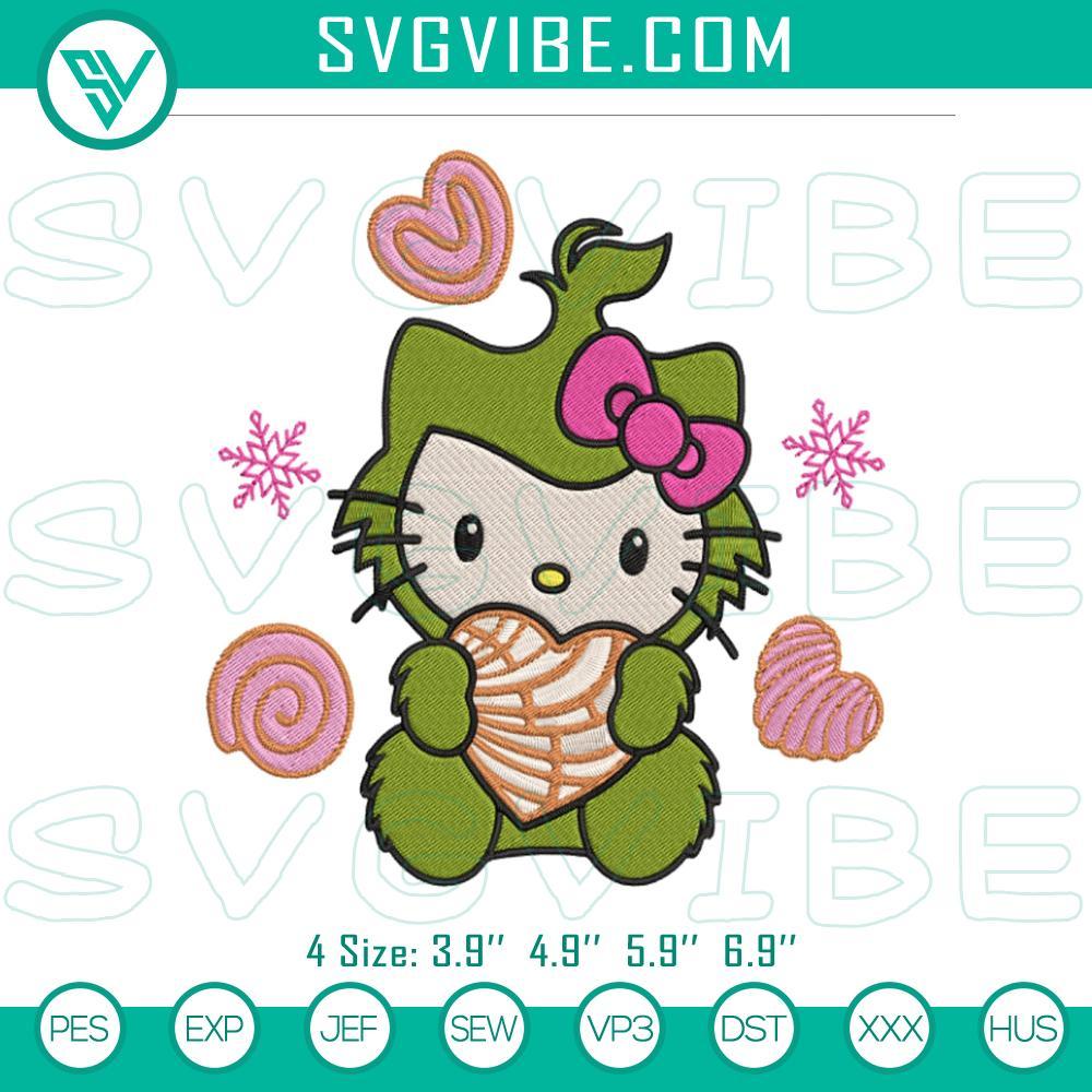 hello kitty grinch concha cake christmas embroidery design files mockup