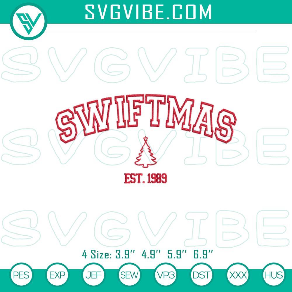 merry swiftmas est 1989 embroidery designs taylor swift christmas embroidery design files mockup