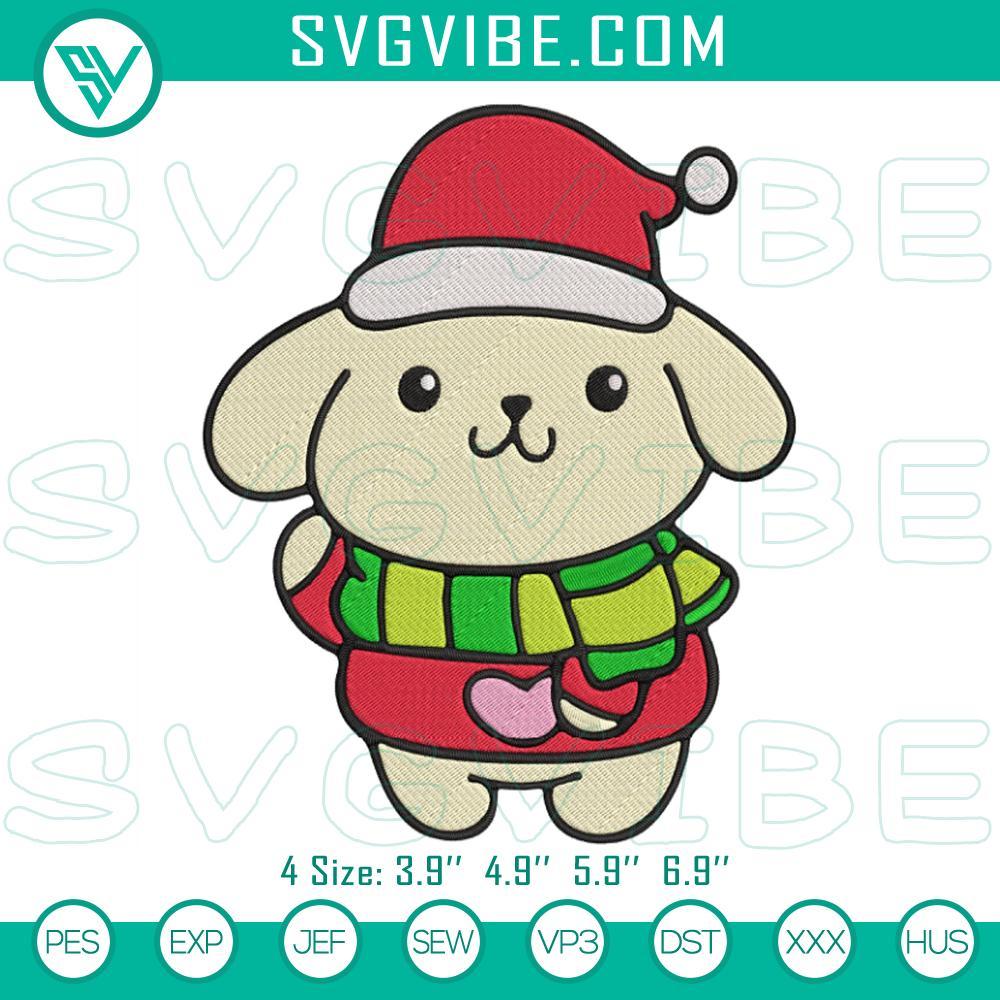 pompompurin sanrio christmas embroidery design files mockup