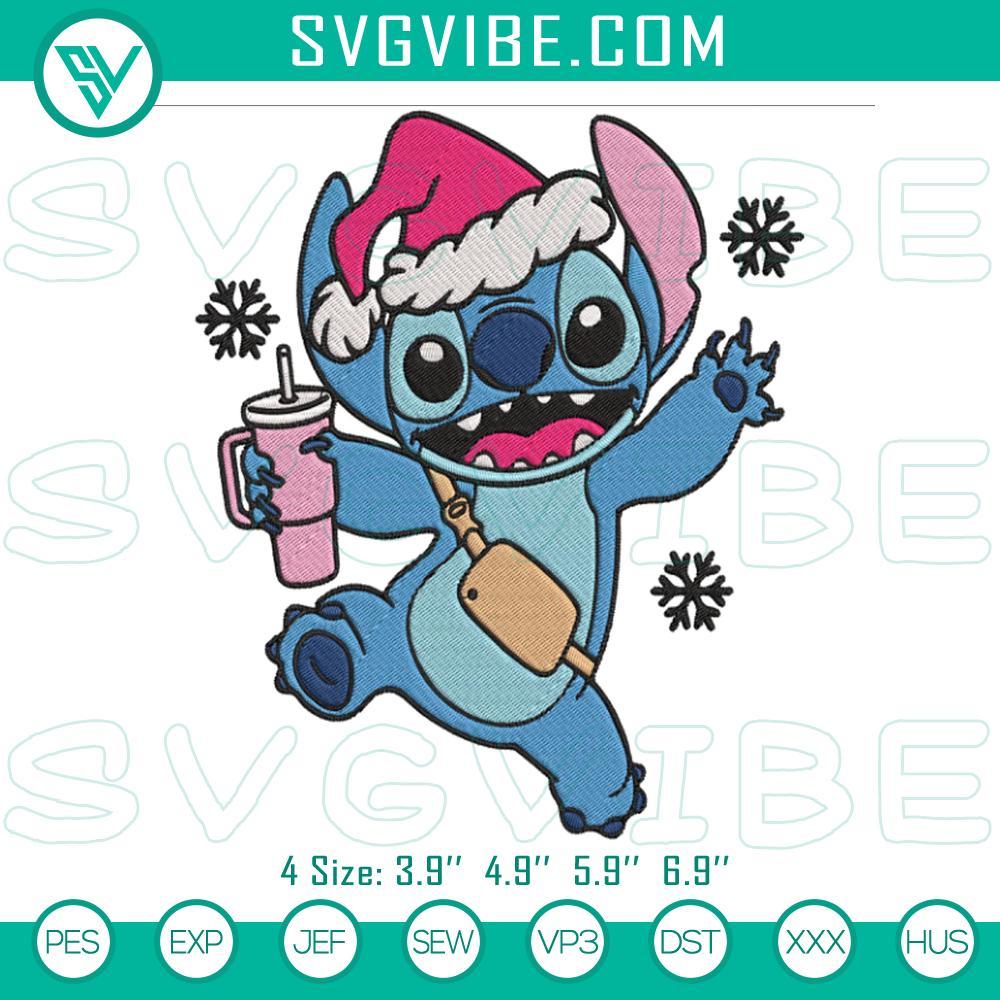 stitch tumbler christmas embroidery design files mockup