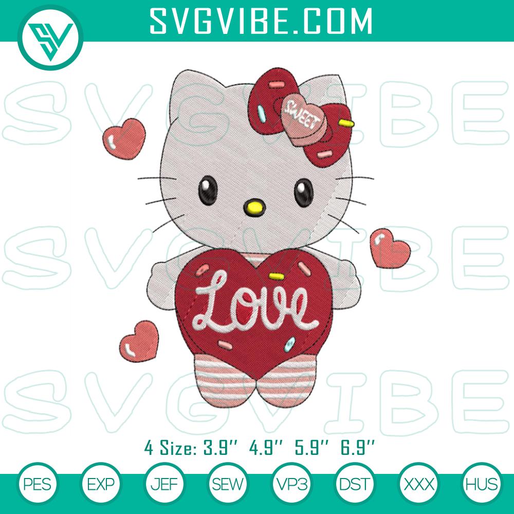 hello kitty sweet love embroidery design files hello kitty valentineaeurtms day embroidery design files mockup