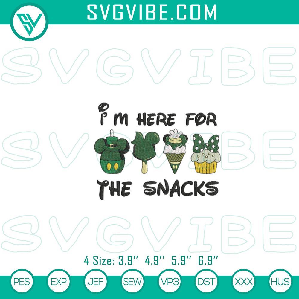 patrick day i m here for the snacks embroidery design files disney drinks and foods embroidery files mockup