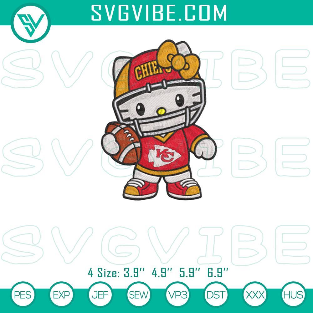 hello kitty kansas city chiefs embroidery designs kitty chiefs kc football embroidery design file mockup