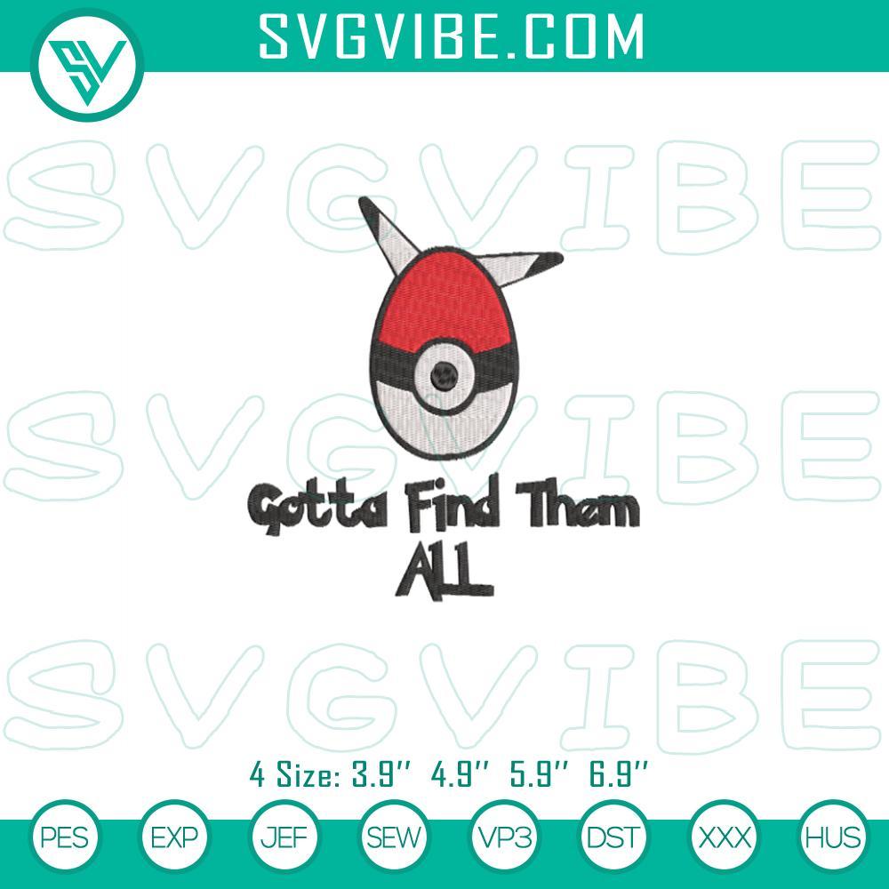 pokemon poke ball embroidery designs gotta find them all pokemon embroidery designs mockup