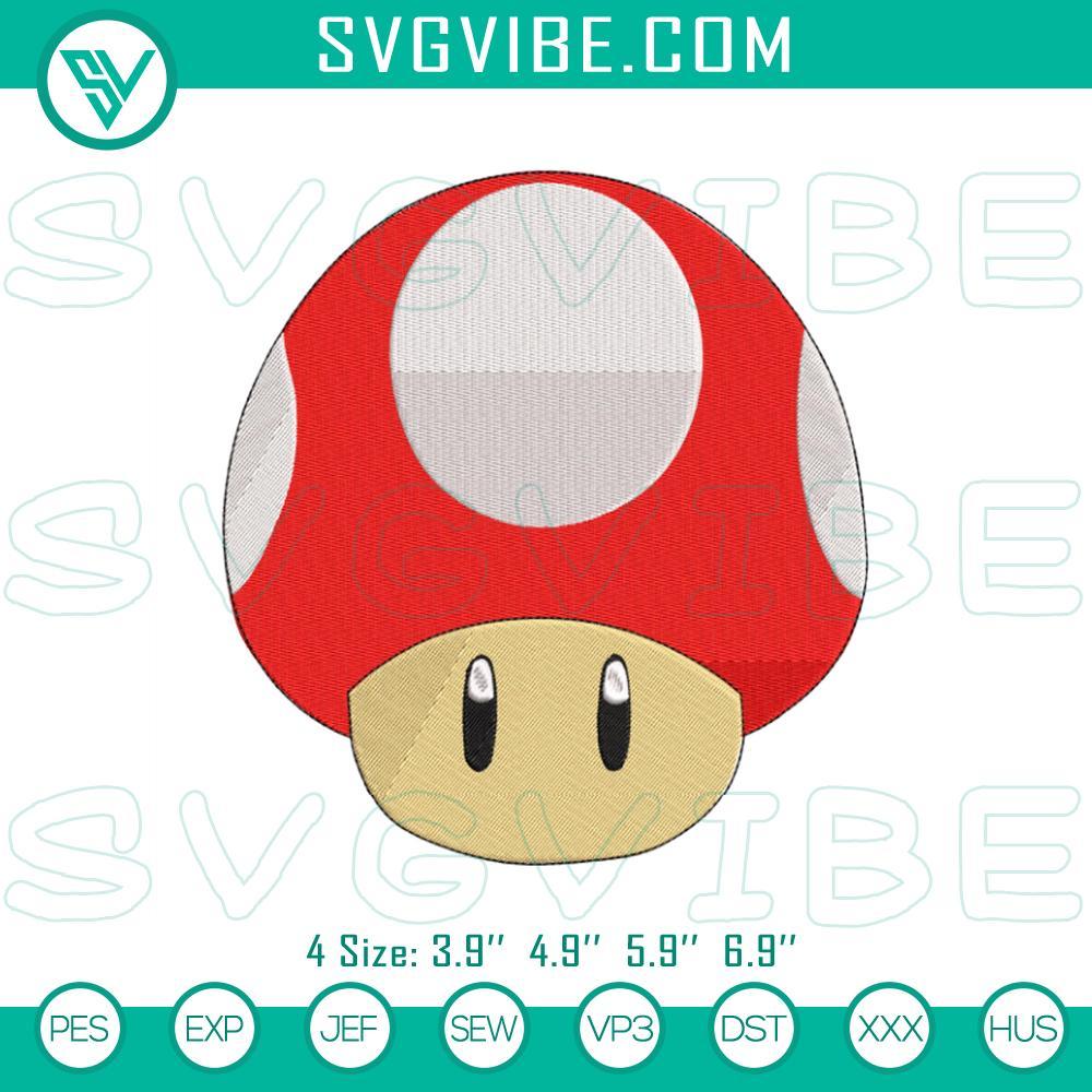 super mario mushroom embroidery design files mockup