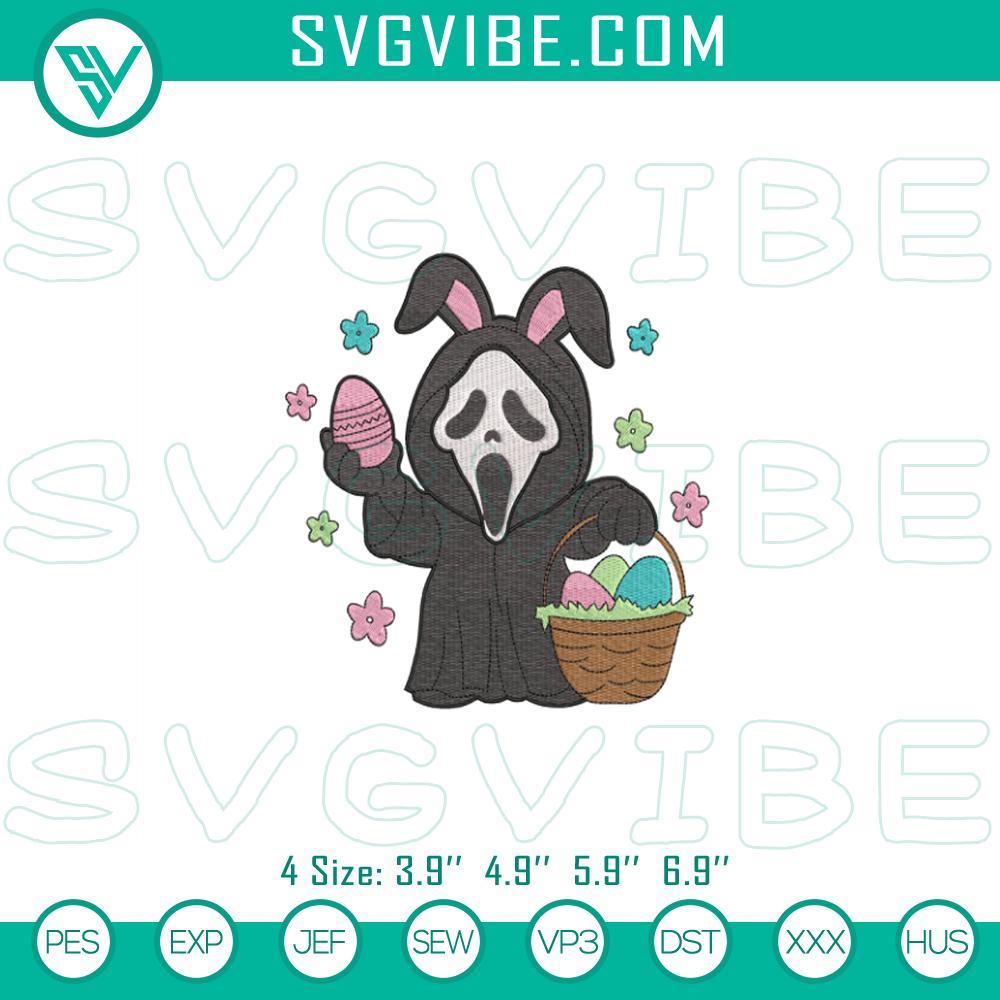 scream ghostface bunny easter embroidery designs mockup