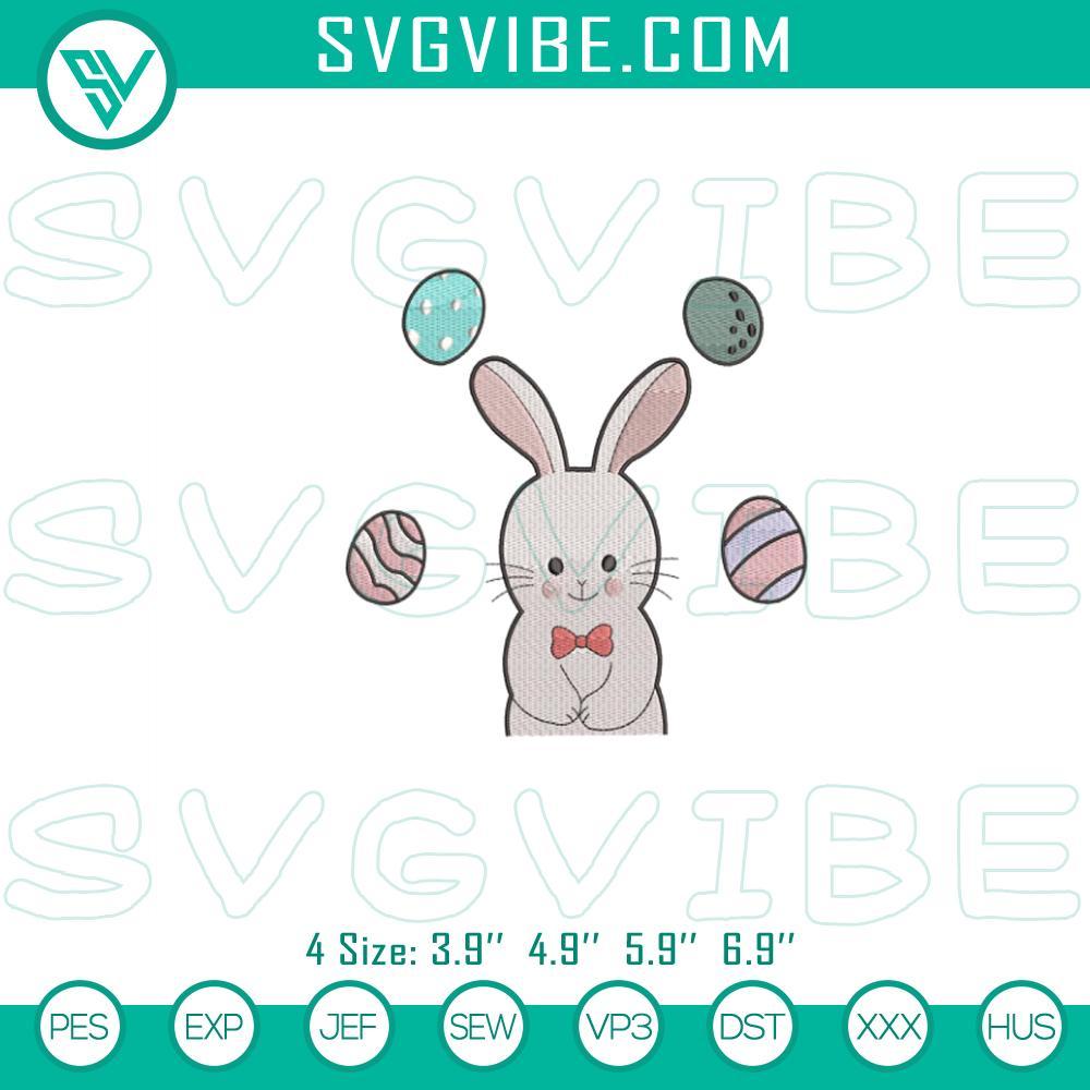 bunny easter eggs embroidery design mockup