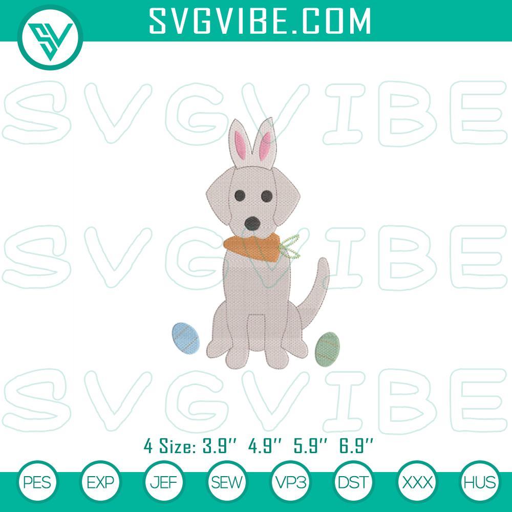 easter bunny dog carrot embroidery design mockup