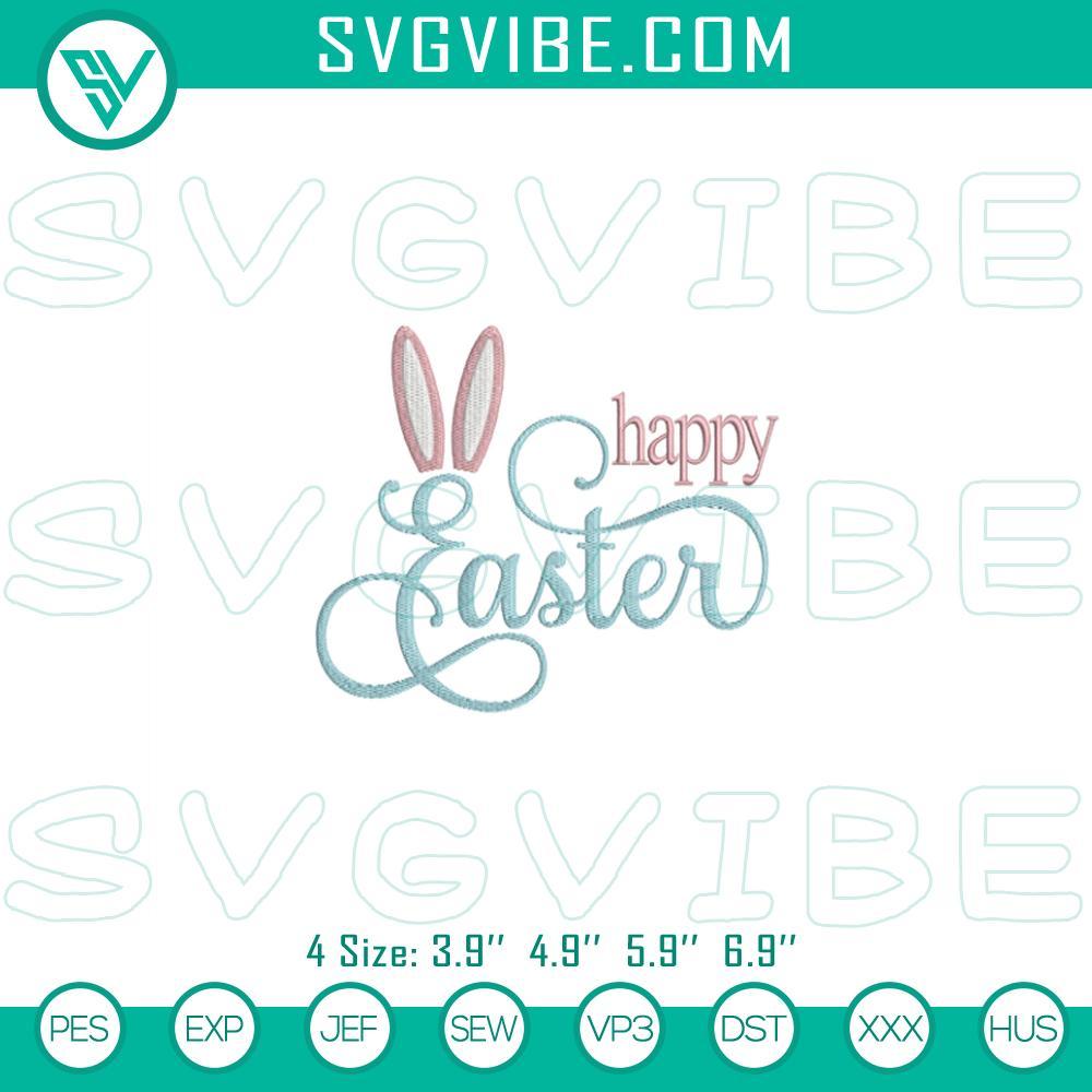 happy easter bunny ears embroidery designs mockup