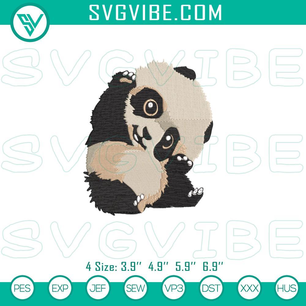 baby panda embroidery designs mockup