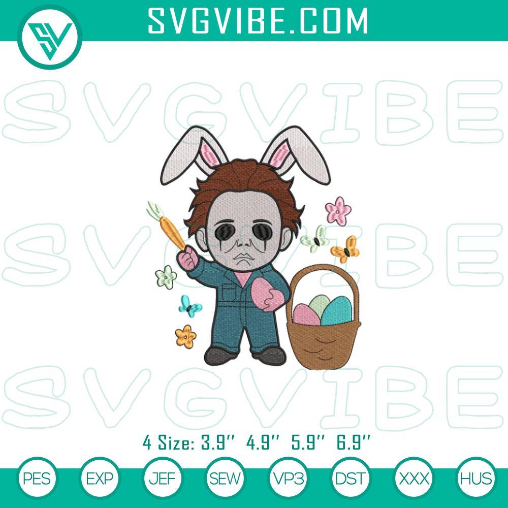 michael myers easter embroidery design horror easter day embroidery design files mockup